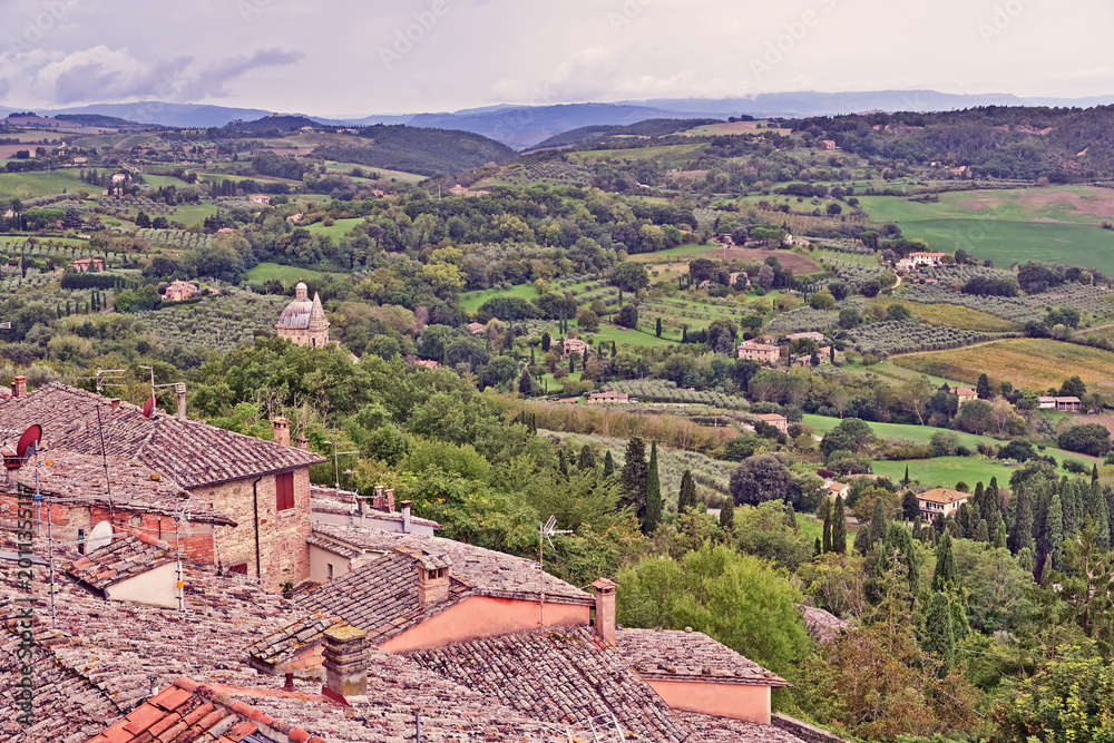 Naklejka premium Montepulciano, la Chiesa o Santuario della Madonna di San Biagio, Val d'Orcia, Toscana