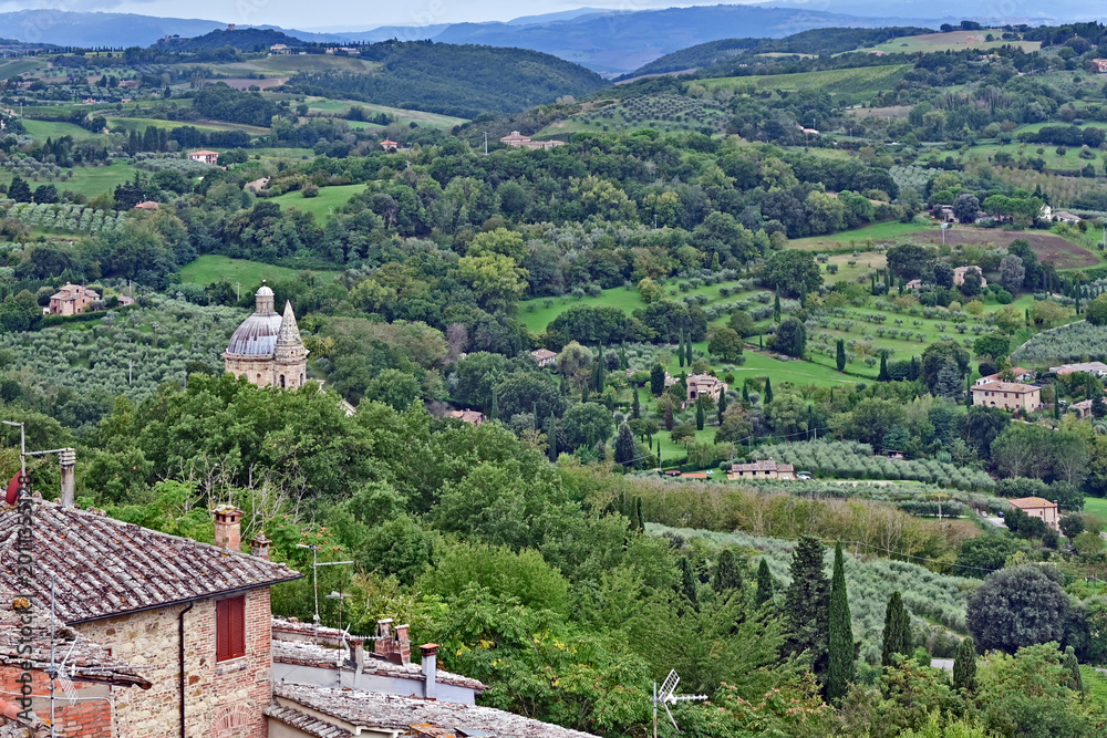 Naklejka premium Montepulciano, la Chiesa o Santuario della Madonna di San Biagio, Val d'Orcia, Toscana