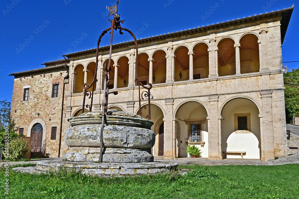Obraz premium Montepulciano, Casa Parrocchiale della Chiesa o Santuario della Madonna di San Biagio, Val d'Orcia, Toscana
