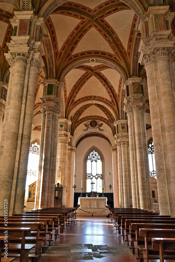 Fototapeta premium Pienza, interno della Cattedrale di Santa Maria Assunta, Siena, Val d'Orcia, Toscana