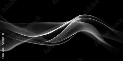 Tableau sur toile abstract smoke wafts elegantly across a stark black canvas, creating a mesmerizing dance of ethereal forms