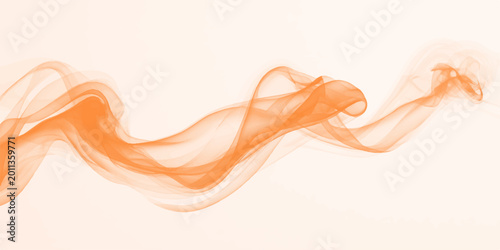 Quadro su tela Abstract illustration of swirling orange smoke, evoking fluidity and energy with a sense of motion against a light background