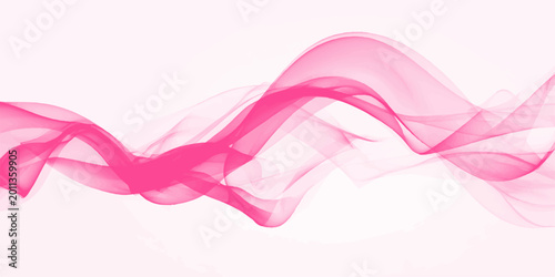 Fotografija Abstract pink wave gracefully dances, a ribbon of light floating across a gradient