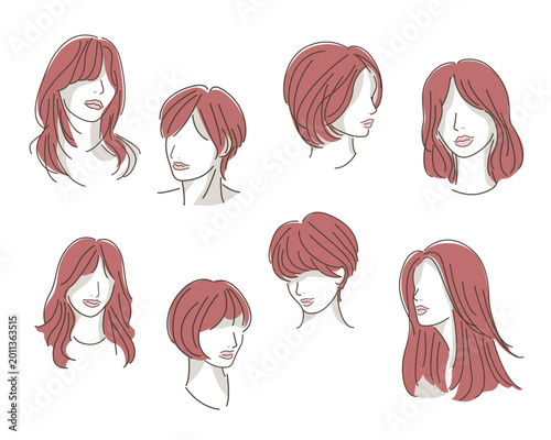 Face line (bright hair color)