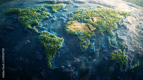 Eco Friendly Earth Day Landscape with Trees and Flowers
