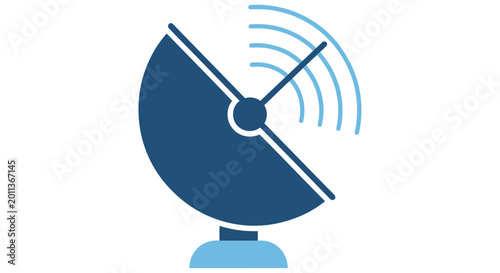 Foto Blue satellite dish icon with vector illustration and eps 10 designation