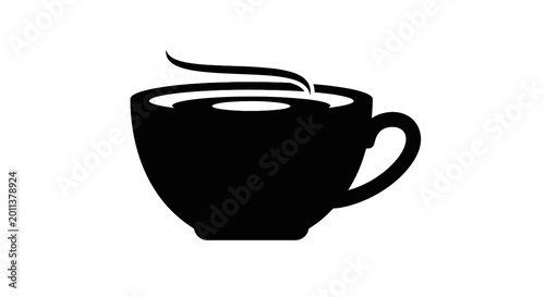 Billede på lærred Steaming hot cup of coffee.