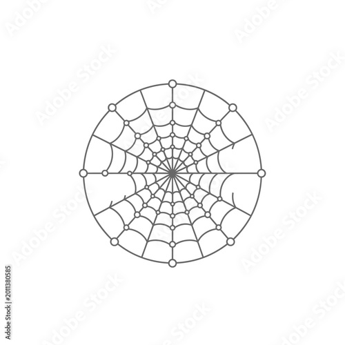 Abstract Circular Spider Web Pattern - Geometric Design