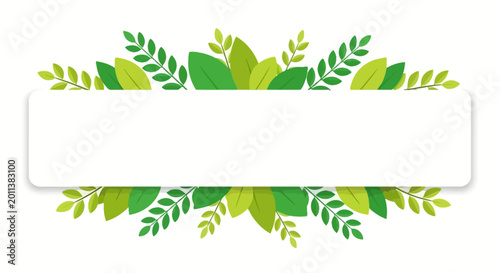Green Leaves Banner with Copy Space
