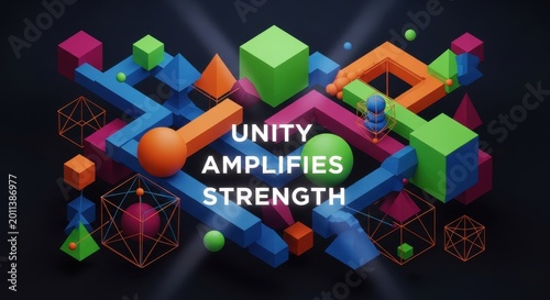 Abstract Geometric Arrangement of Interlocking Shapes 102