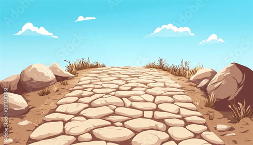 desert landscape with mountains