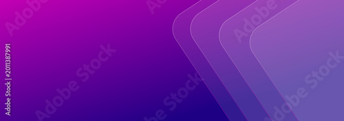 Cuadro en lienzo Magenta gradient banner with layered translucent glass shapes