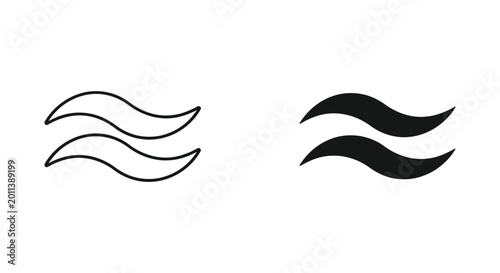 Фотография Approximate sign math symbol icon set in thin line and solid black style for sci