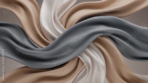 Abstract Ribbon Shapes Background with Calm Motion