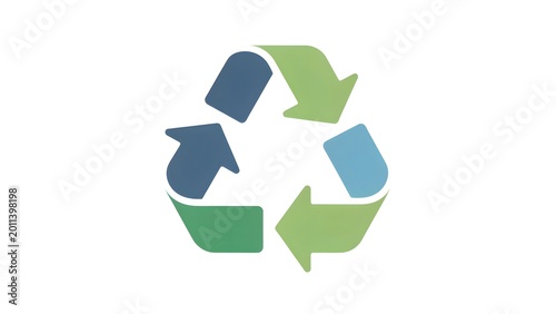 Colorful Recycling Arrows Icon Emblem