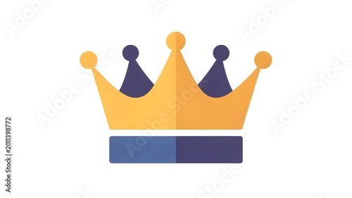 Golden Crown Icon with Blue Base