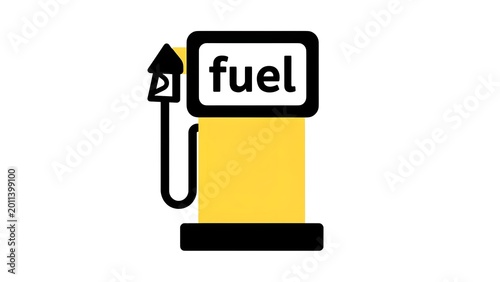 Modern Fuel Pump Icon with Yellow Tank and Black Details