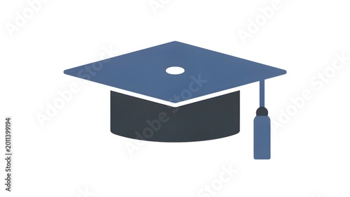 Stylized Graduation Cap in Flat Design