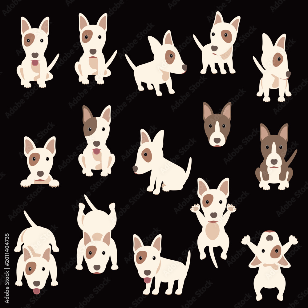 Fototapeta premium A collection of abstract illustrations of dogs,