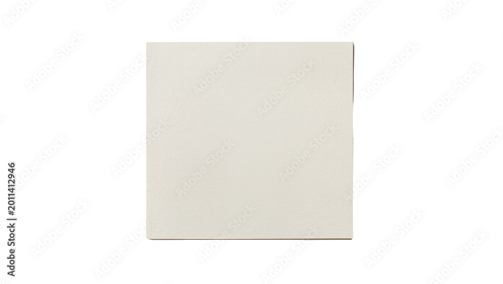 Fototapeta premium Plain light beige square cardboard box, isolated on transparent background