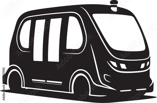 black, futuristic, electric, vehicle, transportation, icon, silhouette, bus, shuttle