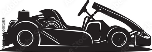 Racing Go-Kart, Black Vector Illustration, Speedster, Kart Design