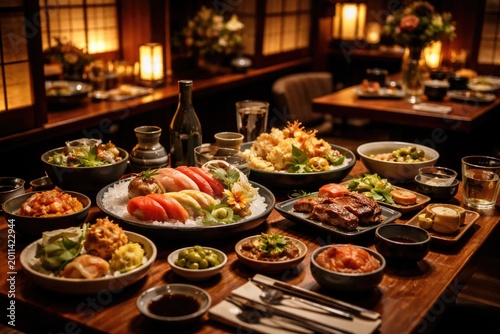 Variety of Japanese specialties offered in intimate dining space