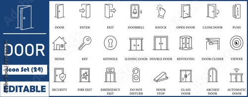 Slika na platnu Door icon set