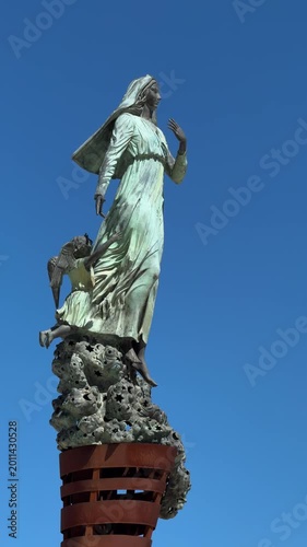 Santuario dell’Addolorata in Castelpetroso, Molise Italy, neo gothic catholic church exterior architecture, religious landmark, 4K ProRes