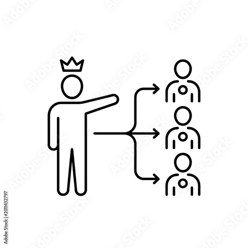 A person wearing a crown directing others.