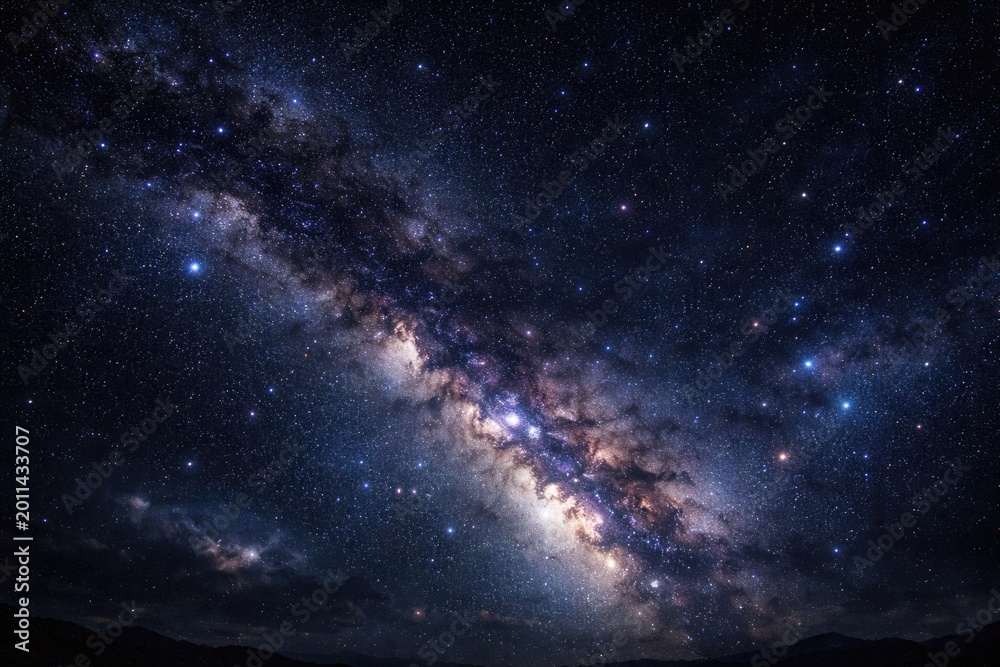 Fototapeta premium Vast starry universe beneath dark night heavens