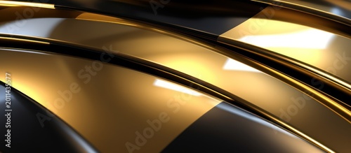 Experience the seamless flow of luxury and light in this elegant abstract metallic composition.