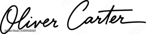 elegant cursive signature of oliver carter on white background minimalist branding