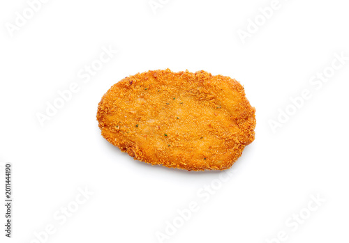 Breaded crispy chicken schnitzel isolated