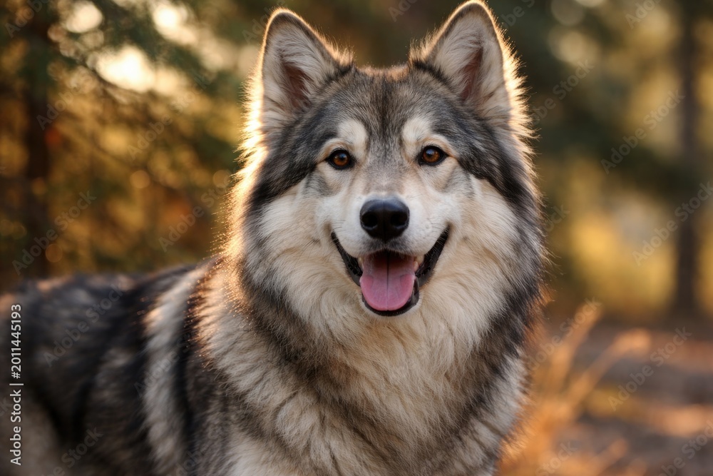 Obraz premium Cute wolf resembling dog breeds popular for friendly nature