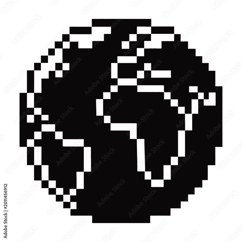 Obraz premium Pixel art ghost face in circular frame vector