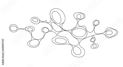 Abstract organic connected shapes, continuous line drawing, minimalist design