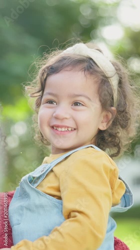 Happy, mother and girl in park, funny and bonding together with holiday, support and calm. Family, mama and daughter with love, care and parent with growth development, laughing and wellness