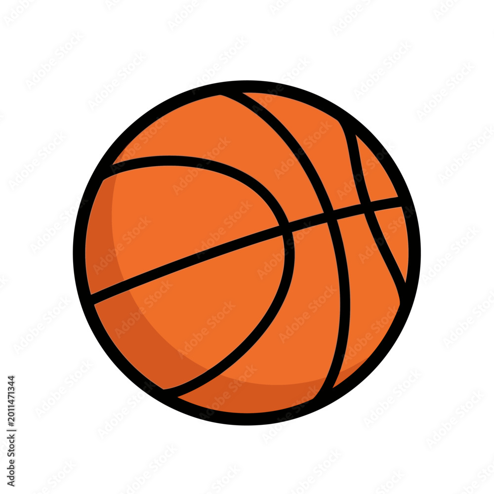 Fototapeta premium Vibrant Orange Basketball, Classic Sports Equipment, Isolated on White Background