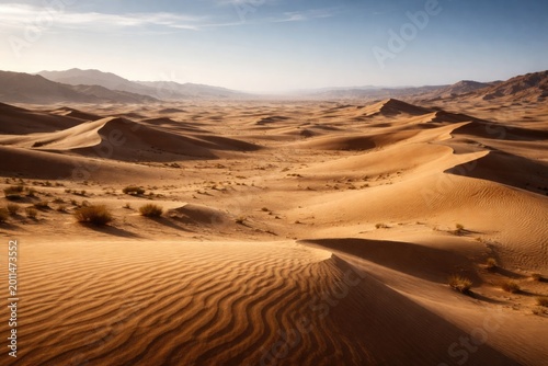 Remote and empty desert region showcasing vast stretches of sand