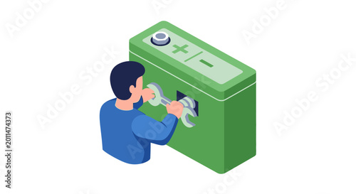 Cuadro en lienzo Man drinking from water cooler machine.