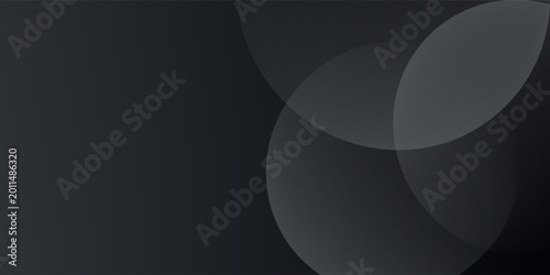 Quadro su tela Sleek black background with overlapping circles
