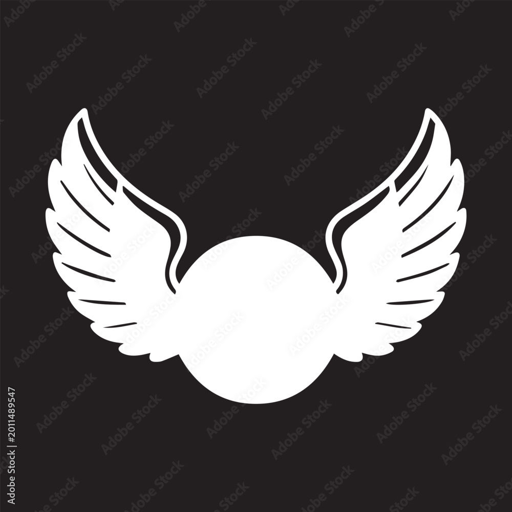Obraz premium Winged orb graphic for fantasy and sports concepts with copy space