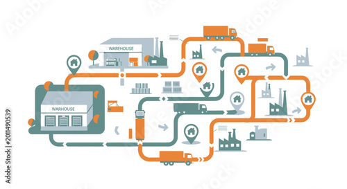 Industrial process flow diagram symbols.