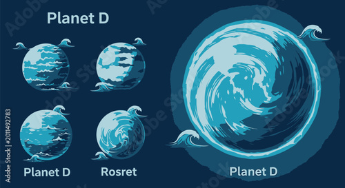 Canvastavla Planet D swirling stormy weather patterns.