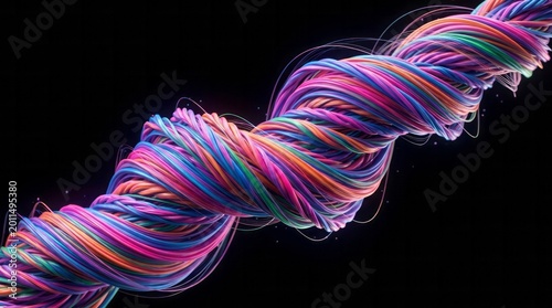 Colorful Twisted Fiber Abstract Fiber Colorful Twisted Art Design Vibrant Texture. Concept featuring fiber, colorful, twisted, art, design for professional commercial design.