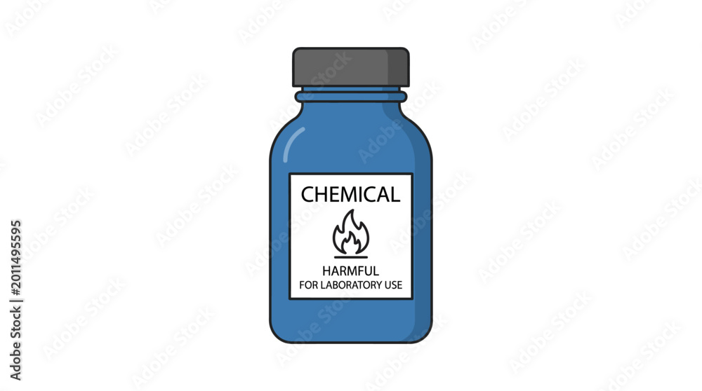 Obraz premium Chemical Jar Laboratory Bottle Science Equipment Vector Illustration