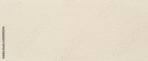Wide Panorama of Beige Linen Canvas Fabric Texture
