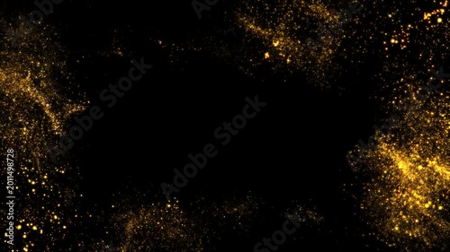 Golden Flow Particles Gold Ember Dots Loop Alpha Background