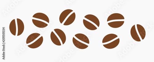 Coffee beans isolated on white background. Design element vector illustration.